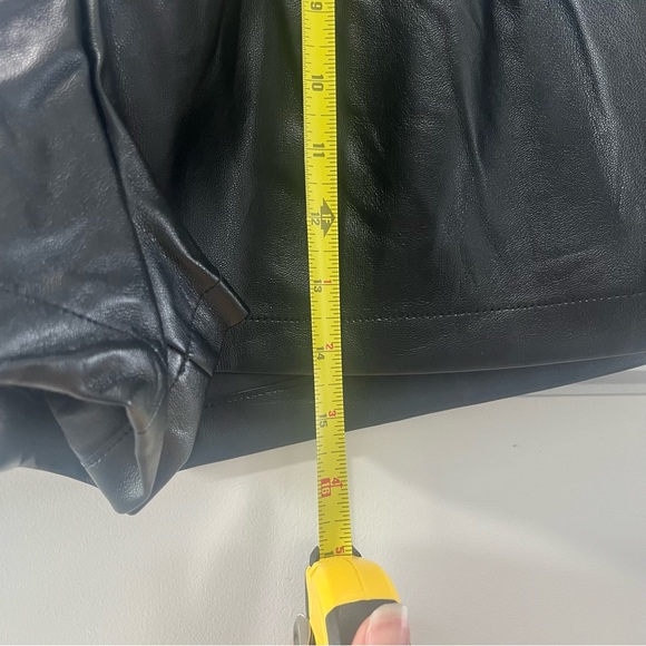 Miss Selfridge Black Faux Leather Women's Shorts - Picture 5 of 5